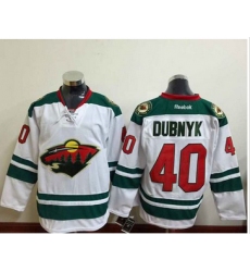 Minnesota Wild #40 Devan Dubnyk White Stitched NHL Jersey