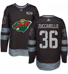 Wild #36 Mats Zuccarello Black 1917 2017 100th Anniversary Stitched Hockey Jersey