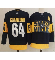 Men Nashville Predators 64 Mikael Granlund Black 2022 Stadium Series adidas Stitched NHL Jersey