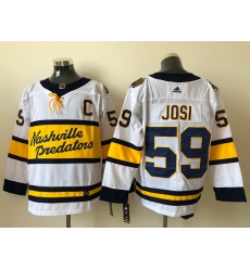 Men Nashville Predators Roman Josi 59 Yellow Adidas 2020 21 Reverse Retro Alternate NHL Jersey