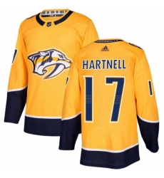 Mens Adidas Nashville Predators 17 Scott Hartnell Authentic Gold Home NHL Jersey 