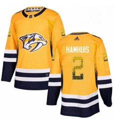 Mens Adidas Nashville Predators 2 Dan Hamhuis Authentic Gold Drift Fashion NHL Jersey 