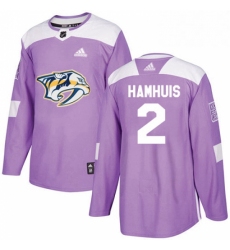 Mens Adidas Nashville Predators 2 Dan Hamhuis Authentic Purple Fights Cancer Practice NHL Jersey 