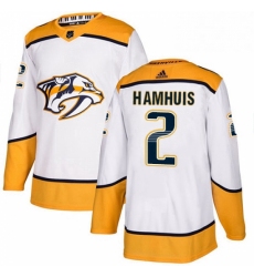 Mens Adidas Nashville Predators 2 Dan Hamhuis Authentic White Away NHL Jersey 