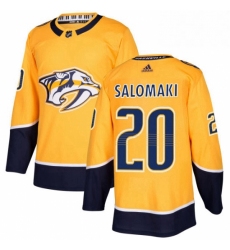 Mens Adidas Nashville Predators 20 Miikka Salomaki Premier Gold Home NHL Jersey 