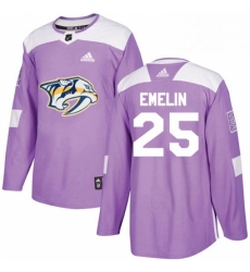 Mens Adidas Nashville Predators 25 Alexei Emelin Authentic Purple Fights Cancer Practice NHL Jersey 