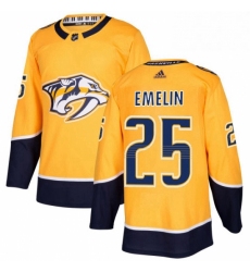 Mens Adidas Nashville Predators 25 Alexei Emelin Premier Gold Home NHL Jersey 