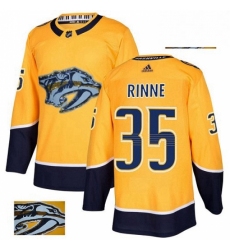 Mens Adidas Nashville Predators 35 Pekka Rinne Authentic Gold Fashion Gold NHL Jersey 