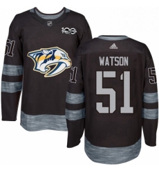 Mens Adidas Nashville Predators 51 Austin Watson Authentic Black 1917 2017 100th Anniversary NHL Jersey 
