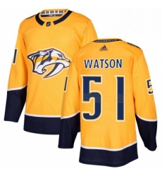 Mens Adidas Nashville Predators 51 Austin Watson Premier Gold Home NHL Jersey 
