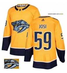 Mens Adidas Nashville Predators 59 Roman Josi Authentic Gold Fashion Gold NHL Jersey 