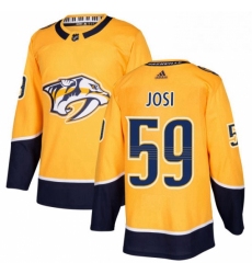 Mens Adidas Nashville Predators 59 Roman Josi Authentic Gold Home NHL Jersey 