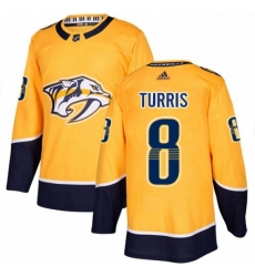 Mens Adidas Nashville Predators 8 Kyle Turris Authentic Gold Home NHL Jersey 