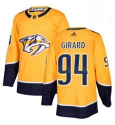 Mens Adidas Nashville Predators 94 Samuel Girard Premier Gold Home NHL Jersey 