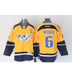 NHL Nashville Predators #6 Shea Weber Yellow jerseys