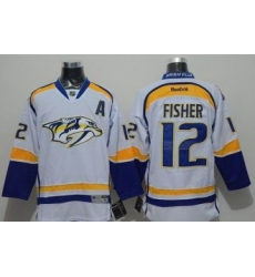 Nashville Predators #12 Mike Fisher White Road Stitched NHL Jersey