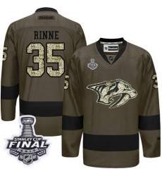 Predators #35 Pekka Rinne Green Salute to Service 2017 Stanley Cup Final Patch Stitched NHL Jersey