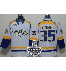Predators #35 Pekka Rinne White Road 2017 Stanley Cup Final Patch Stitched NHL Jersey