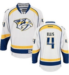 Predators #4 Ryan Ellis White Road Stitched NHL Jersey
