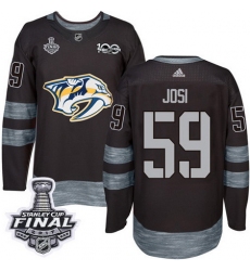 Predators #59 Roman Josi Black 1917 2017 100th Anniversary Stanley Cup Final Patch Stitched NHL Jersey