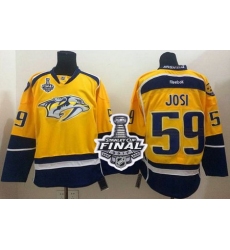 Predators #59 Roman Josi Yellow Home 2017 Stanley Cup Final Patch Stitched NHL Jersey