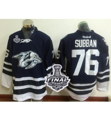 Predators #76 P K Subban Blue Third 2017 Stanley Cup Final Patch Stitched NHL Jersey