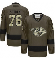 Predators #76 P K Subban Green Salute to Service Stitched NHL Jersey