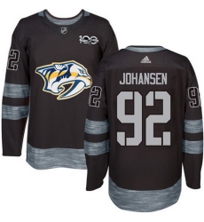 Predators #92 Ryan Johansen Black 1917 2017 100th Anniversary Stitched NHL Jersey