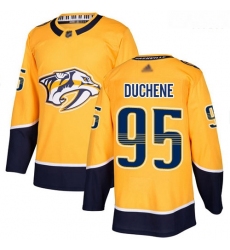 Predators #95 Matt Duchene Yellow Home Authentic Stitched Hockey Jersey