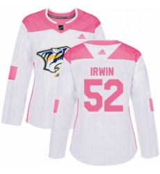 Womens Adidas Nashville Predators 52 Matt Irwin Authentic WhitePink Fashion NHL Jersey 