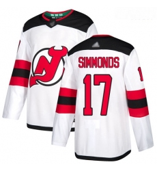 Devils #17 Wayne Simmonds White Road Authentic Stitched Hockey Jersey