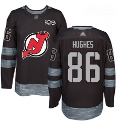 Devils #86 Jack Hughes Black 1917 2017 100th Anniversary Stitched Hockey Jersey