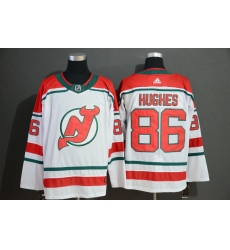 Devils 86 Jack Hughes White Adidas Jersey