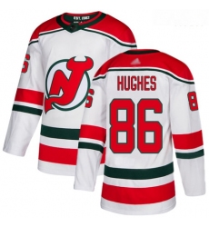 Devils #86 Jack Hughes White Alternate Authentic Stitched Hockey Jersey