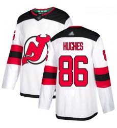 Devils #86 Jack Hughes White Road Authentic Stitched Hockey Jersey