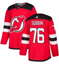 Men Devils 86 PK Subban Red Adidas Pro Home Stitched Jersey
