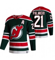Men New Jersey Devils 21 Kyle Palmieri Green Adidas 2020 21 Reverse Retro Alternate NHL Jersey