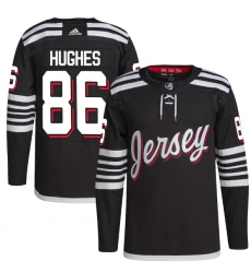Men New Jersey Devils 86 Jack Hughes 2021 2022 Black Stitched Jersey
