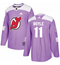 Mens Adidas New Jersey Devils 11 Brian Boyle Authentic Purple Fights Cancer Practice NHL Jersey 