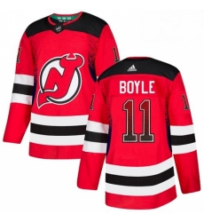 Mens Adidas New Jersey Devils 11 Brian Boyle Authentic Red Drift Fashion NHL Jersey 