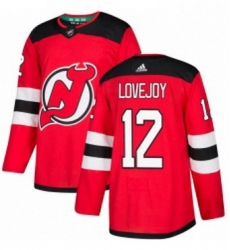 Mens Adidas New Jersey Devils 12 Ben Lovejoy Authentic Red Home NHL Jersey 
