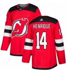 Mens Adidas New Jersey Devils 14 Adam Henrique Authentic Red Home NHL Jersey 
