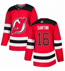 Mens Adidas New Jersey Devils 16 Steve Santini Authentic Red Drift Fashion NHL Jersey 