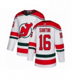 Mens Adidas New Jersey Devils 16 Steve Santini Premier White Alternate NHL Jersey 