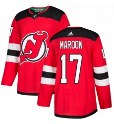 Mens Adidas New Jersey Devils 17 Patrick Maroon Authentic Red Home NHL Jersey 