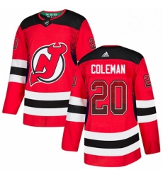 Mens Adidas New Jersey Devils 20 Blake Coleman Authentic Red Drift Fashion NHL Jersey 