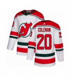 Mens Adidas New Jersey Devils 20 Blake Coleman Premier White Alternate NHL Jersey 