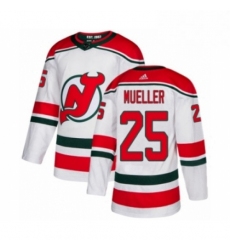 Mens Adidas New Jersey Devils 25 Mirco Mueller Authentic White Alternate NHL Jersey 