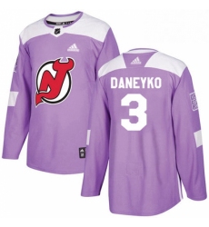 Mens Adidas New Jersey Devils 3 Ken Daneyko Authentic Purple Fights Cancer Practice NHL Jersey 