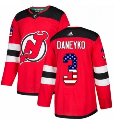 Mens Adidas New Jersey Devils 3 Ken Daneyko Authentic Red USA Flag Fashion NHL Jersey 